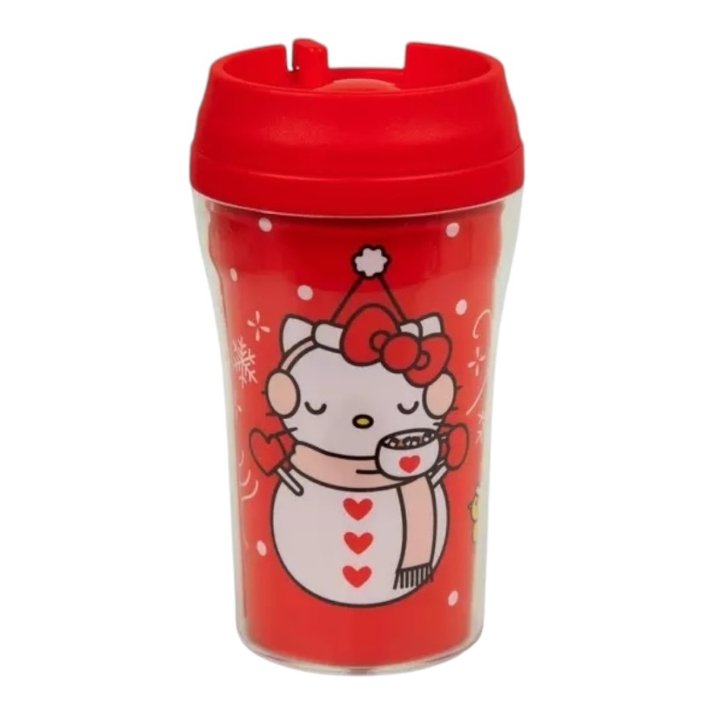Hello Kitty Sanrio Holiday Christmas Warm Wishes Snowman Tumbler Cup